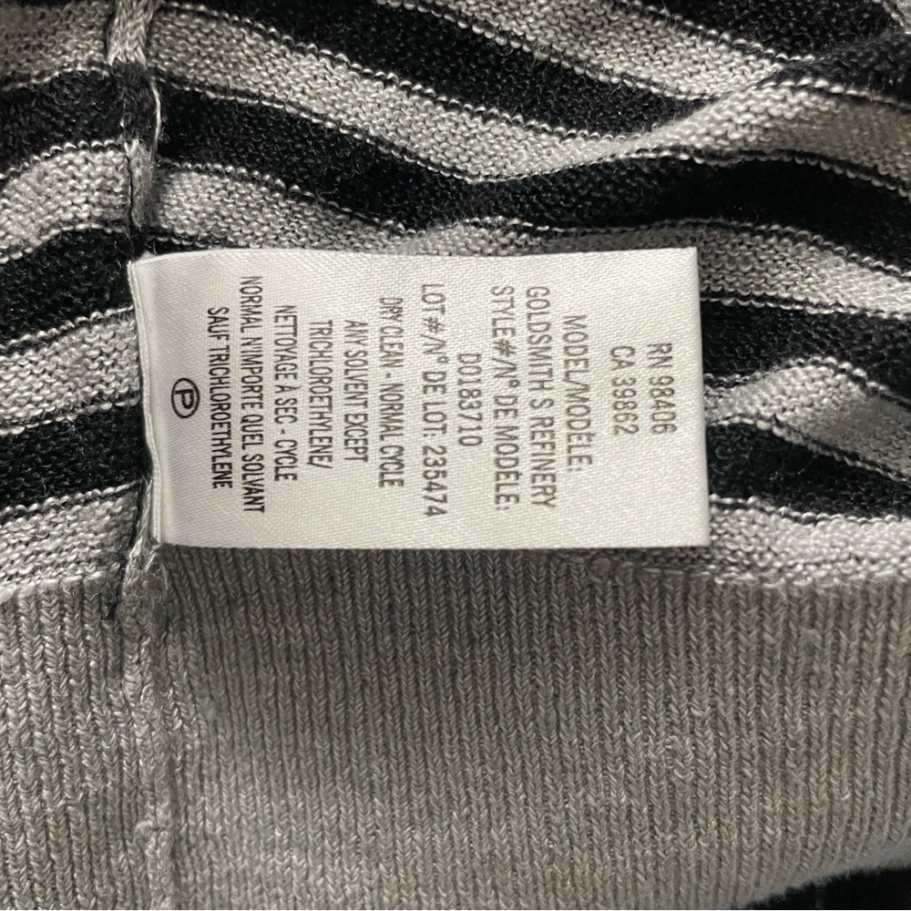 Theory Black and Grey Striped Goldsmith S Refinery Cardigan M - Picture 13 of 14